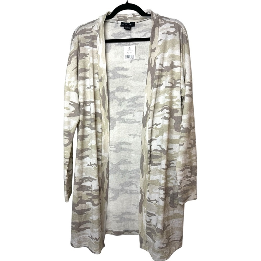 REVOLVE Sanctuary Neutral Camo Open Front Lightweight Cardigan Sweater Size S